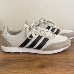 Adidas Blue and White Classic V Racer Sneaker .